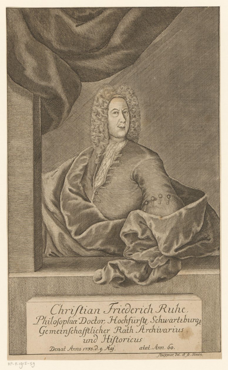 Christian Friedrich Ruhen muotokuva tekijältä Johann Wolfgang Heinrich Stockmar