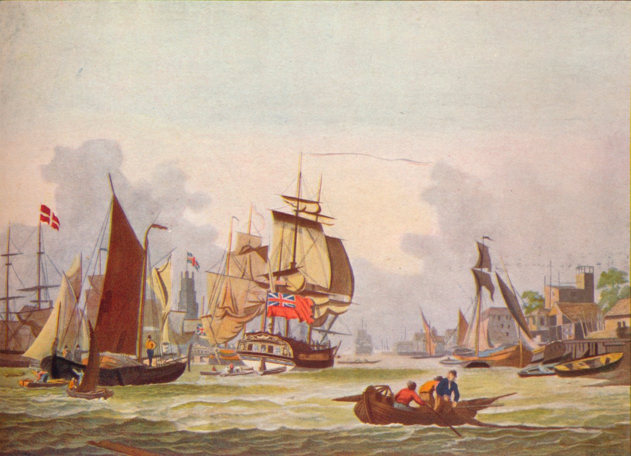 Thames Limehousessa, 1780 tekijältä Johann Ziegler