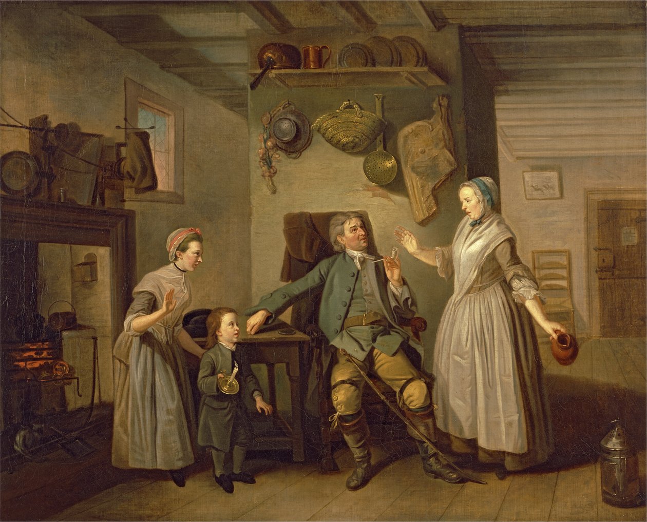 David Garrick ja Mary Bradshaw David Garrickin Farmers Returnissa, n. 1762 tekijältä Johan Joseph Zoffany