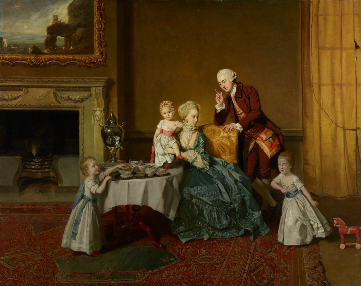 John, neljästoista lordi Willoughby de Broke ja hänen perheensä, noin 1766. tekijältä Johan Joseph Zoffany