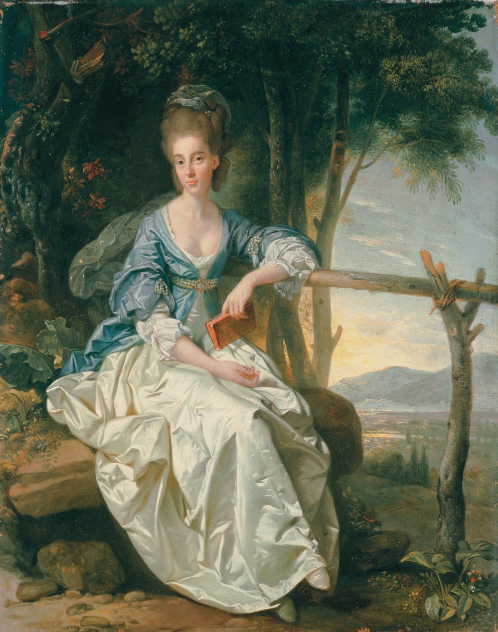 Muotokuva neiti Matilda Clevlandista Toscanan maisemassa tekijältä Johan Joseph Zoffany