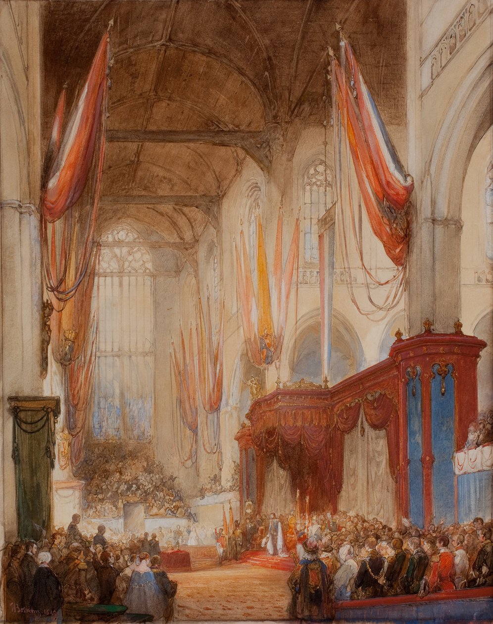 Inhuldiging van Koning Willem III tekijältä Johannes Bosboom