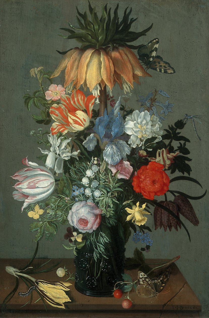 Kukka -asetelma Crown Imperialin kanssa tekijältä Johannes Bosschaert