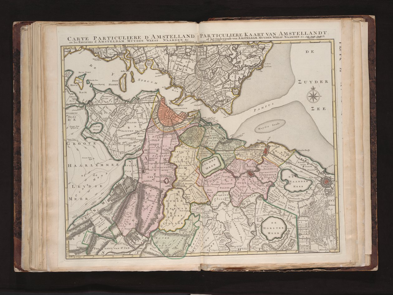 Carte Partuliere d’Amstelland, tai Les environs d’Amsteldam, Muyden, Weesp, Naarden tekijältä Johannes Condet