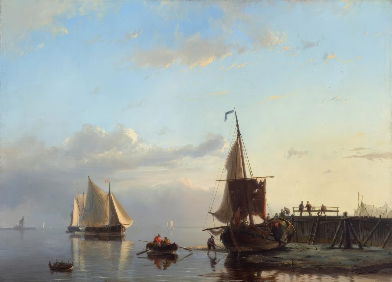 J.H.B.Koekkoek, Segelschiffe im Abendlicht tekijältä Johannes Hermann Barend Koekkoek