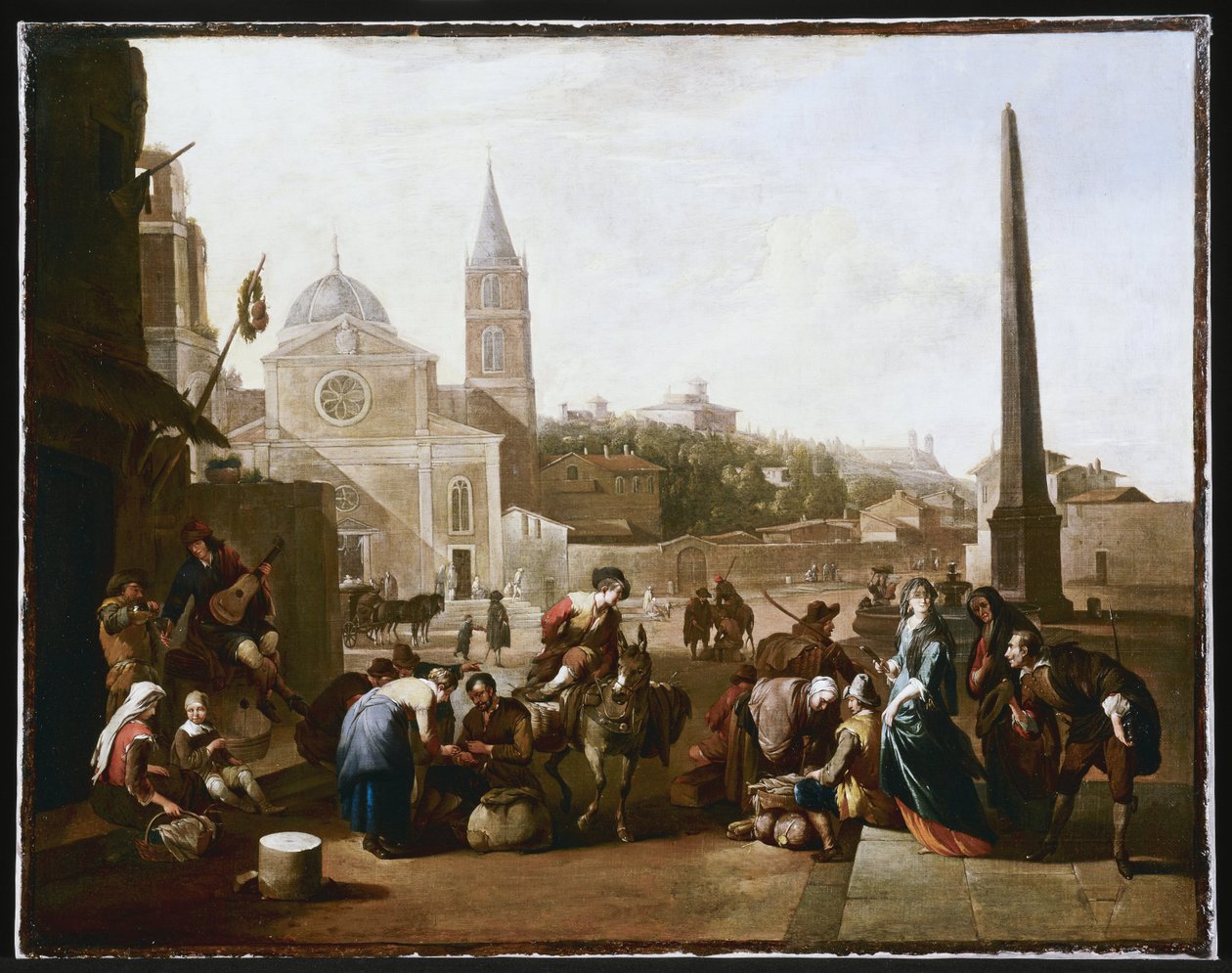 Piazza del Popolo, Rooma tekijältä Johannes Lingelbach