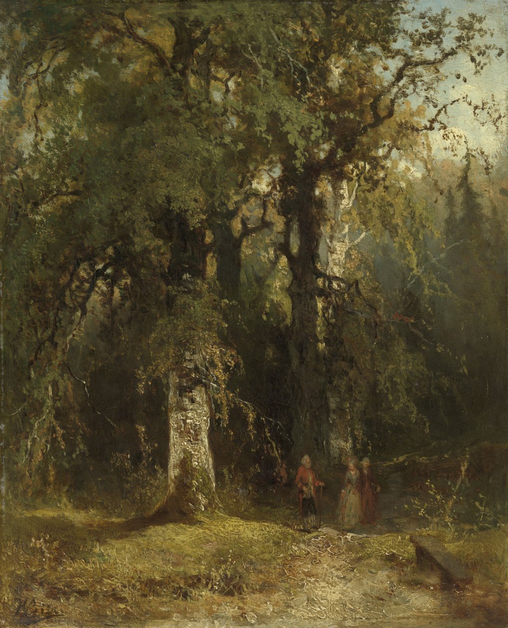 Näkymä metsässä tekijältä Johannes Warnardus Bilders