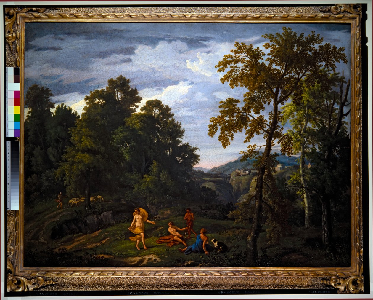 Maisema klassisten hahmojen kanssa (maalaus) tekijältä Johannes (1646 c.1726) Glauber
