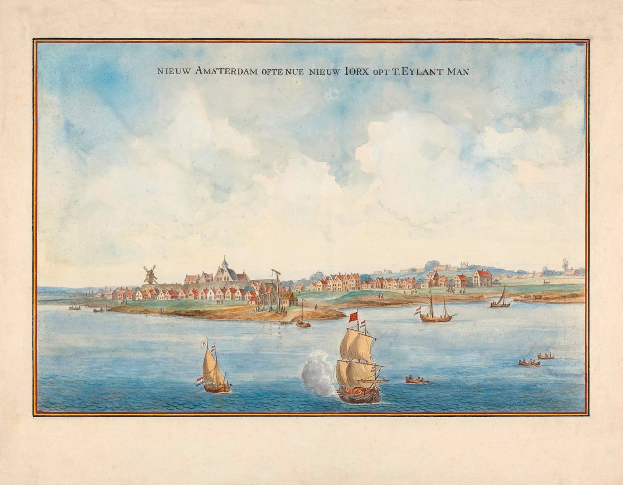 New York mereltä 1600-luvulla. tekijältä Johannes (after) Vingboons