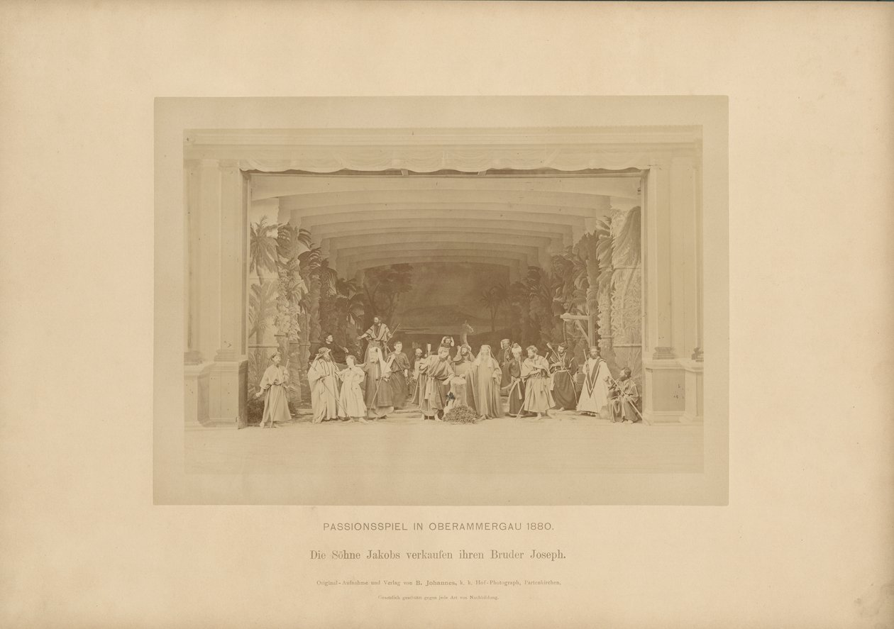 Passion Play Ober-Ammergausta - Jaakobin pojat myyvät veljensä Josephin tekijältä Johannes Bernhard