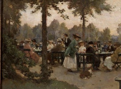 Tea Garden lähellä Palace Noordeindea tekijältä Johannes Evert Hendrik Akkeringa