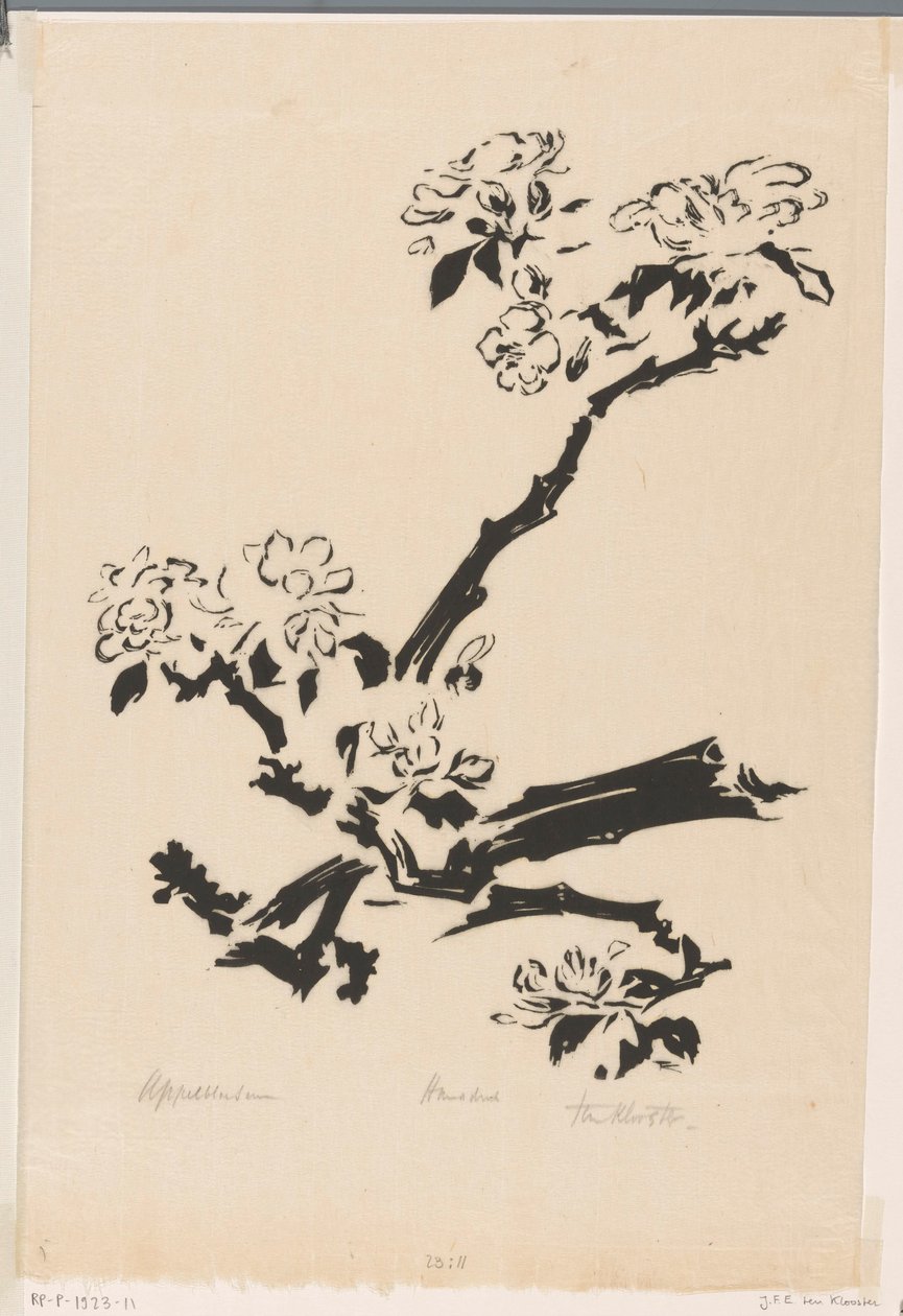 Appelbloesem (alkuperäinen nimi esineessä) tekijältä Johannes Frederik Engelbert ten Klooster (signed by artist)