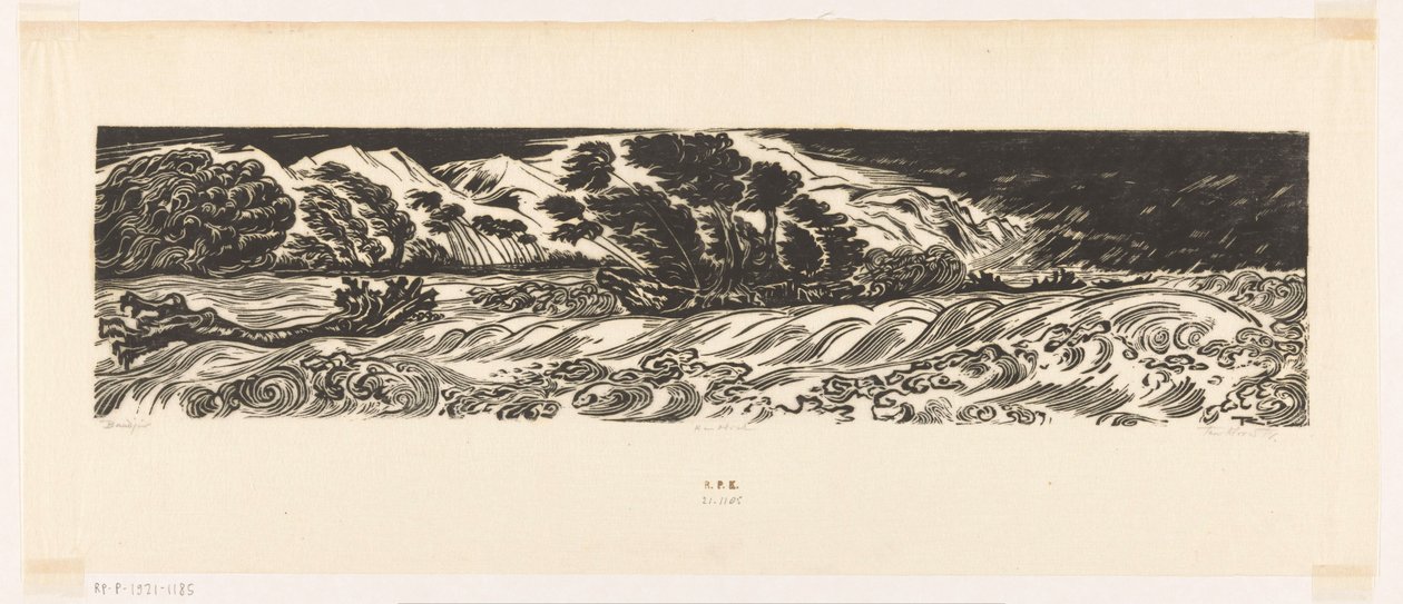 Bandjir (alkuperäinen nimi esineessä) tekijältä Johannes Frederik Engelbert ten Klooster (signed by artist)