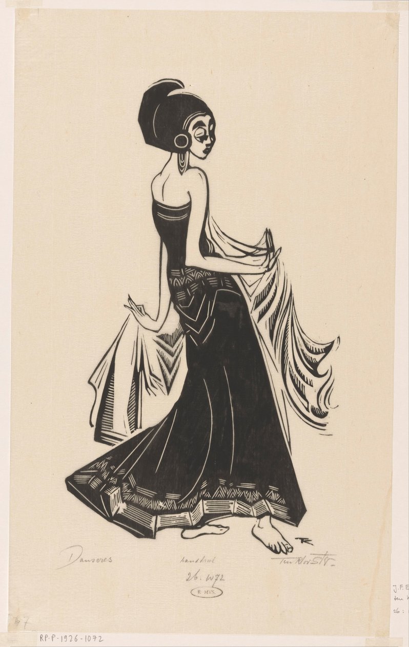 Danseres (alkuperäinen nimi esineessä) tekijältä Johannes Frederik Engelbert ten Klooster (signed by artist)