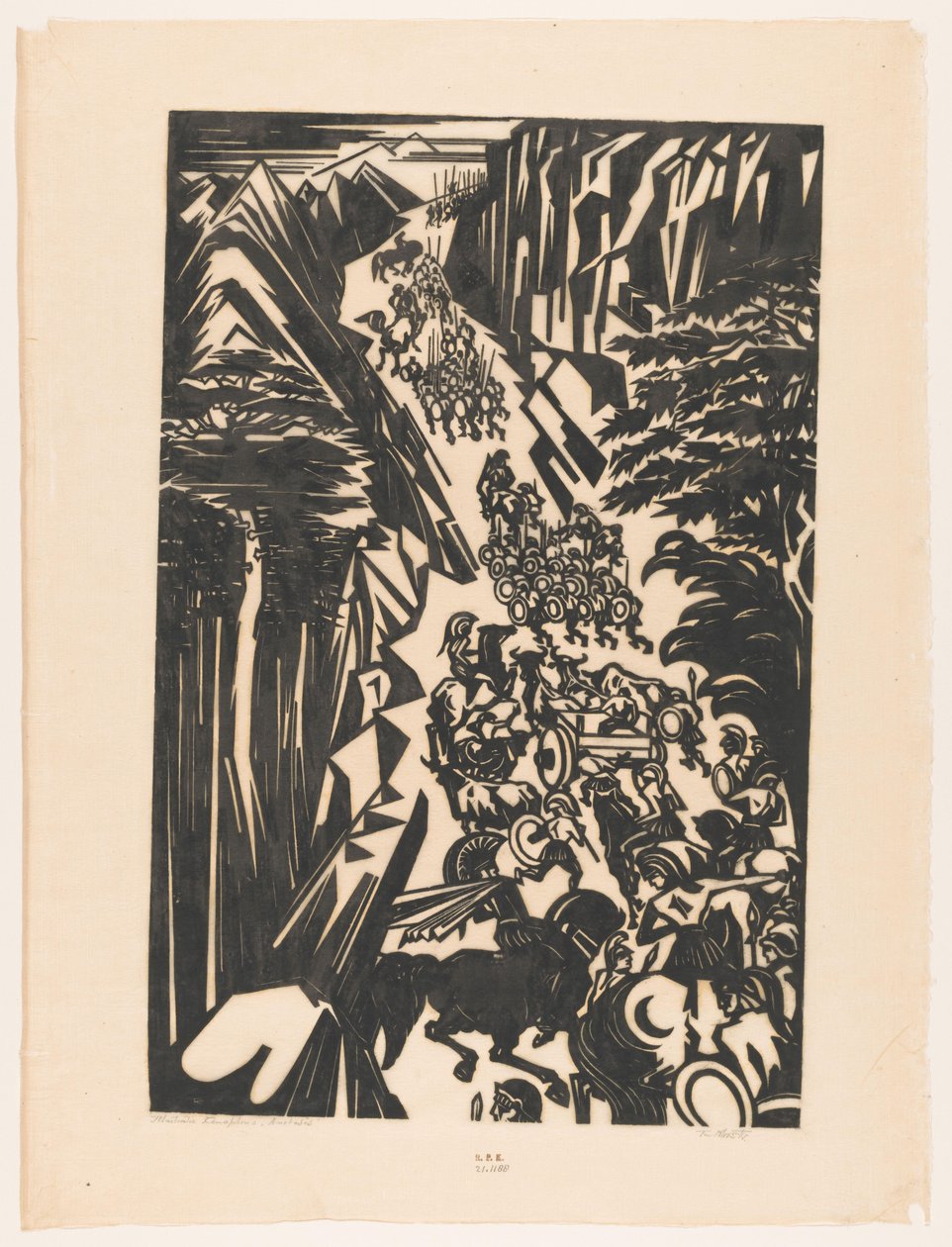 Kuvitus Xenophonin "Anabasikselle" (alkuperäinen nimi esineessä) tekijältä Johannes Frederik Engelbert ten Klooster (signed by artist)