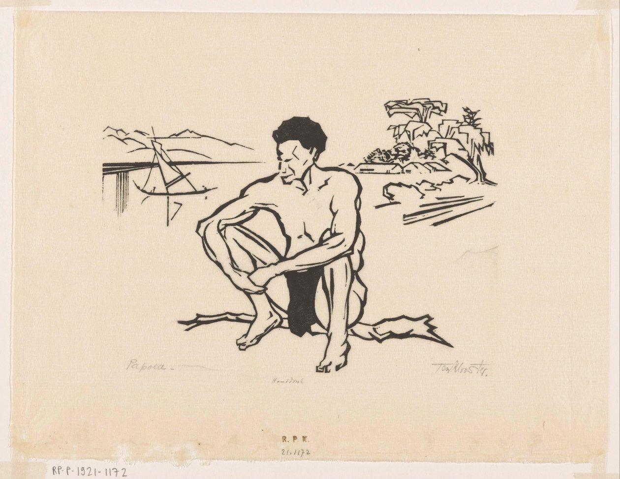 Papoea (alkuperäinen nimi) tekijältä Johannes Frederik Engelbert ten Klooster (signed by artist)