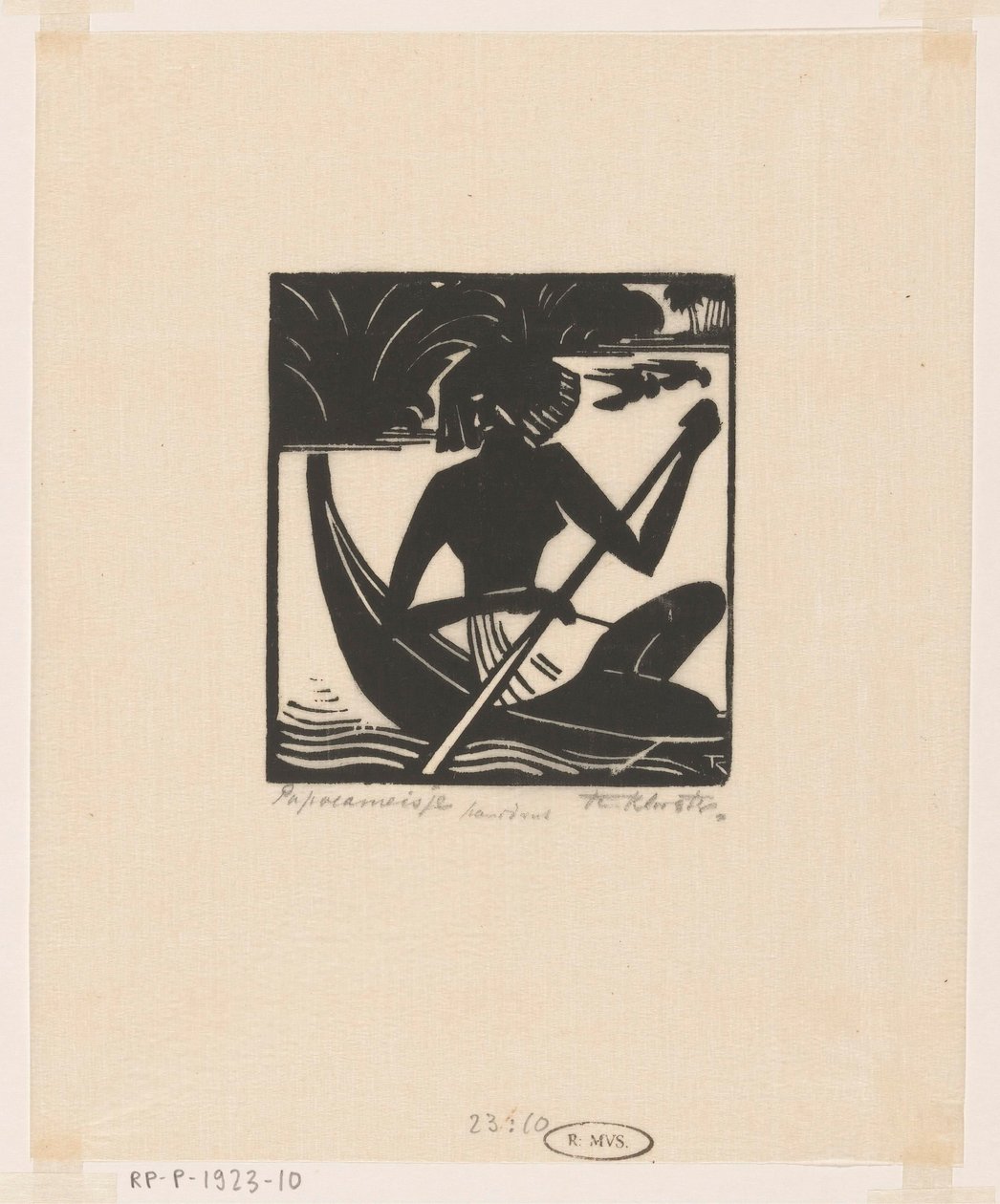 Papoeameisje (alkuperäinen nimi esineessä) tekijältä Johannes Frederik Engelbert ten Klooster (signed by artist)