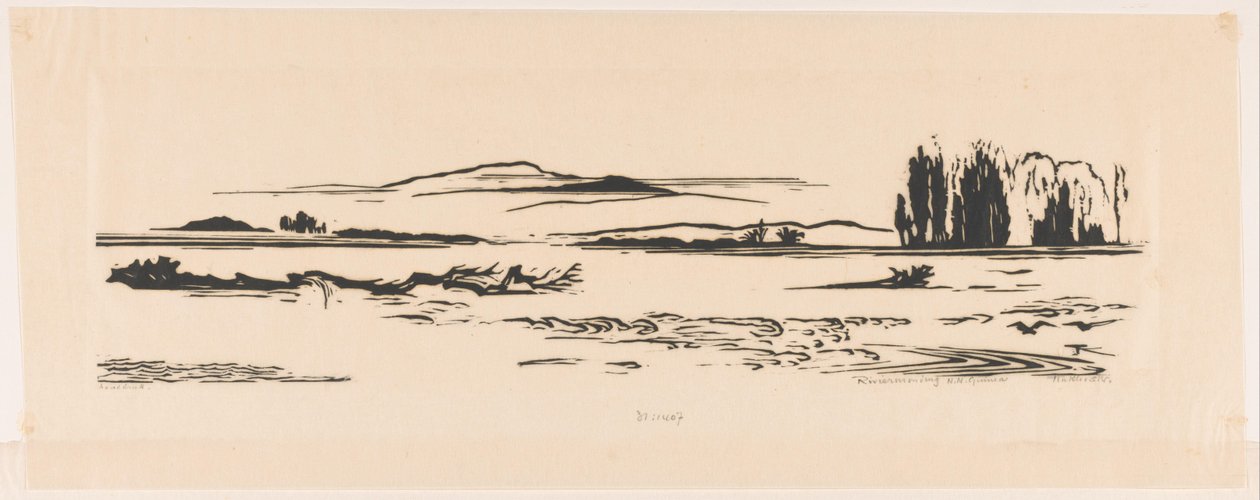 Riviermonding N. N. Guinea (alkuperäinen nimi esineessä) tekijältä Johannes Frederik Engelbert ten Klooster (signed by artist)