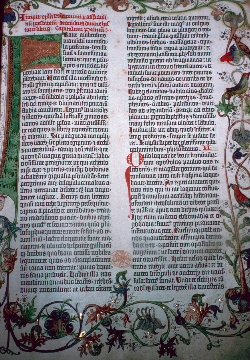 Sivu Gutenbergin Raamatusta, 1400-luku tekijältä Johannes Gutenberg