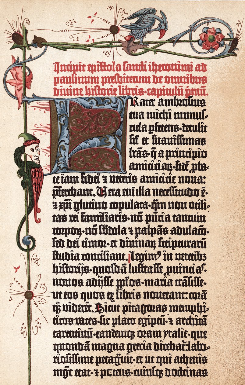 Sivu Gutenbergin Raamatusta, n. 1455 tekijältä Johannes Gutenberg