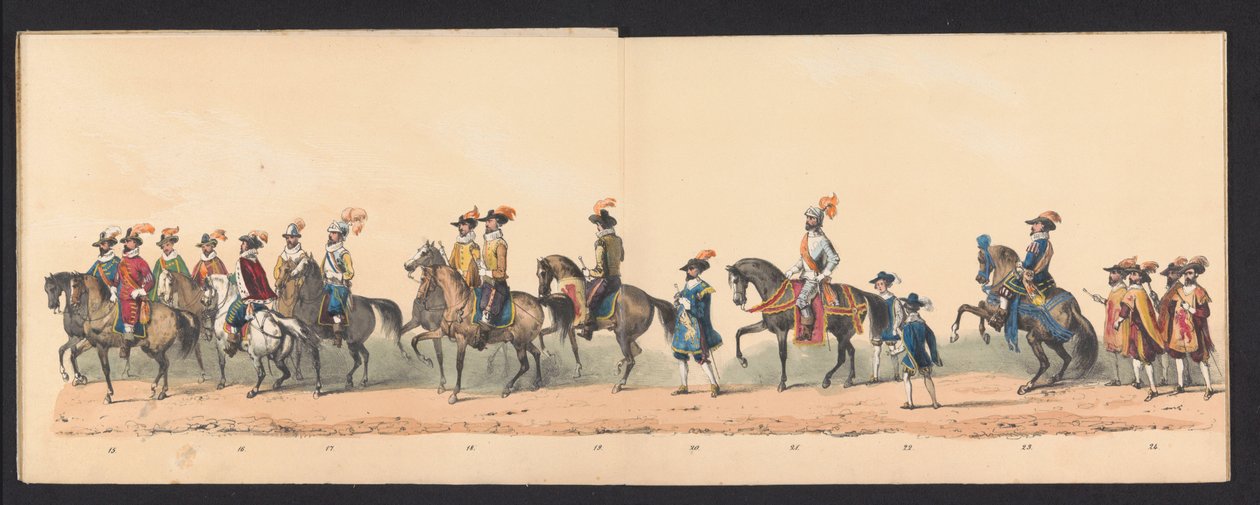 Groningenin ammattikorkeakoulun opiskelijoiden historiallinen kulkue, 1850 (taulu 3) H.H.:n pukeutunut esitys Mauritsista, Orangen prinssistä, Nassaun kreivistä jne. ja Willem Lodewijk, Nassaun kreivi Groningenissa vuonna 1594 tekijältä Johannes Hermanus van de Weijer