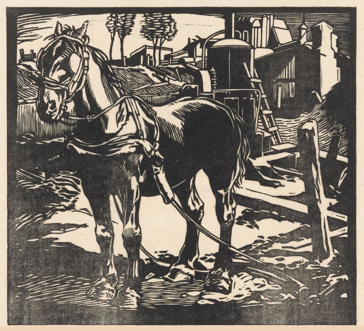 Kiinnittämätön kärryhevonen tekijältä Johannes Josephus Aarts (signed by artist)