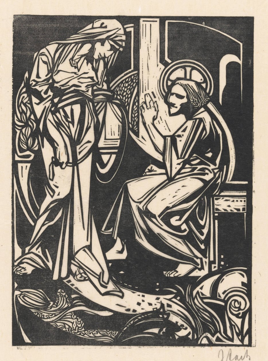 Kristus ja samarialainen nainen tekijältä Johannes Josephus Aarts (signed by artist)