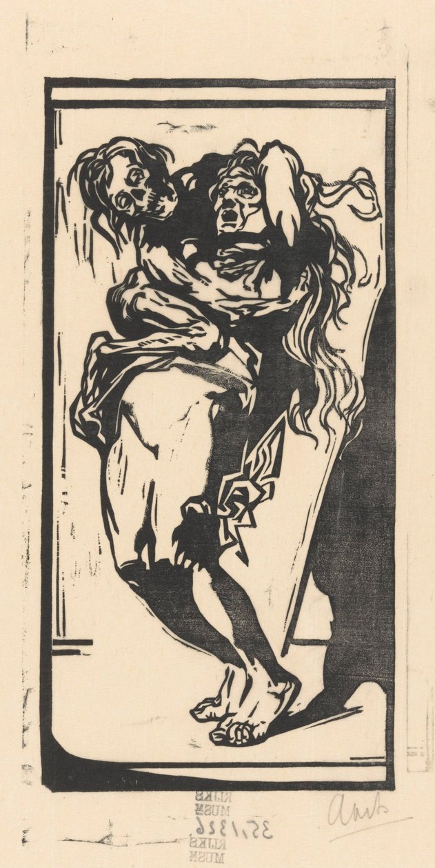 Kuolema ja nainen tekijältä Johannes Josephus Aarts (signed by artist)