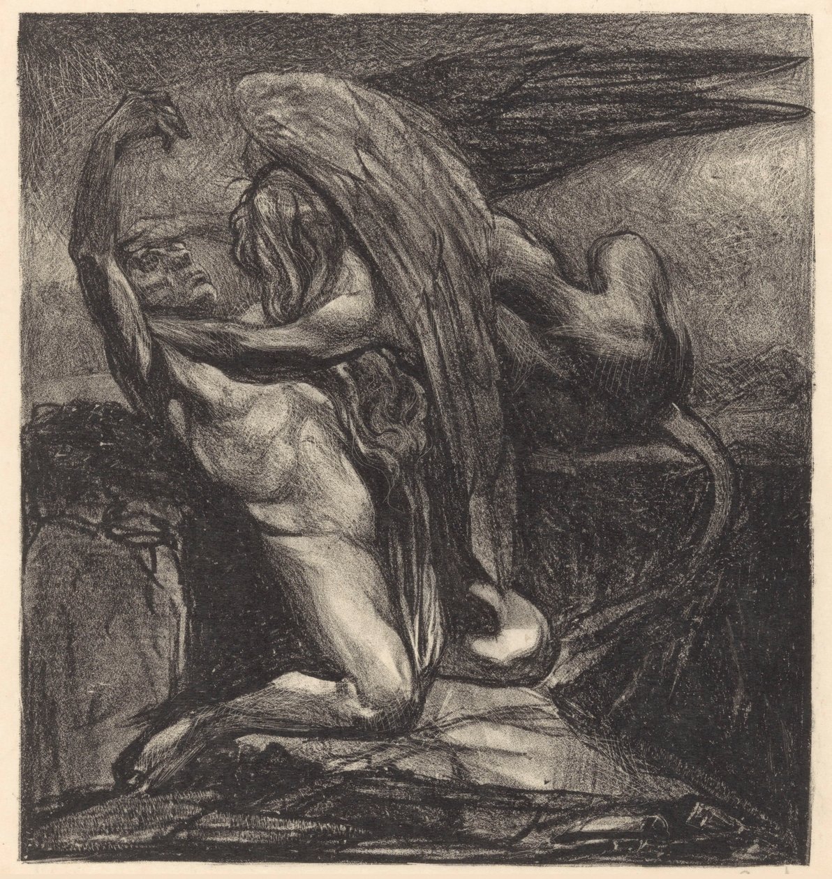 Sfinksi elottoman miehen kanssa tekijältä Johannes Josephus Aarts (signed by artist)