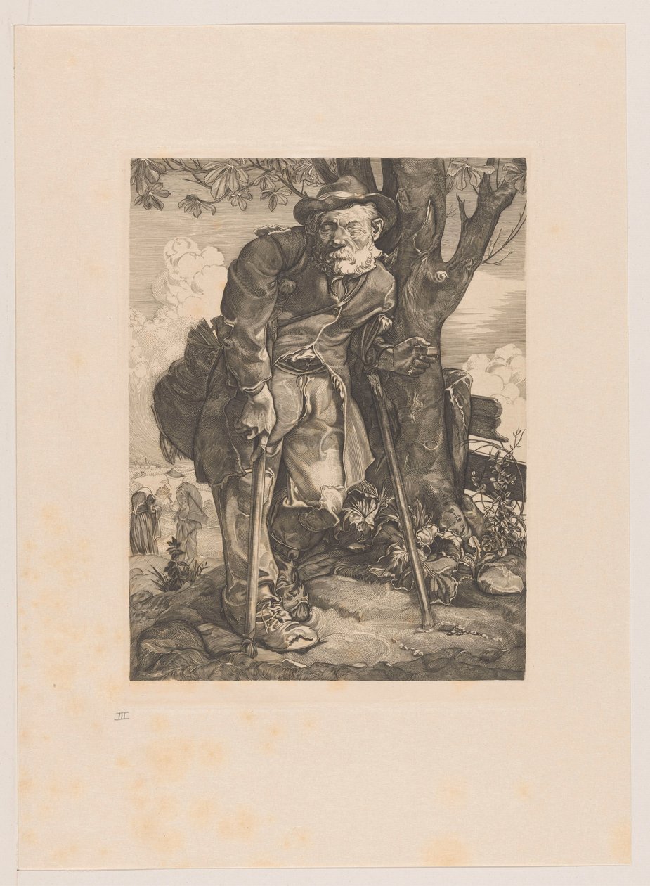 Kerjäläinen kainalosauvojen kanssa tekijältä Johannes Josephus Aarts