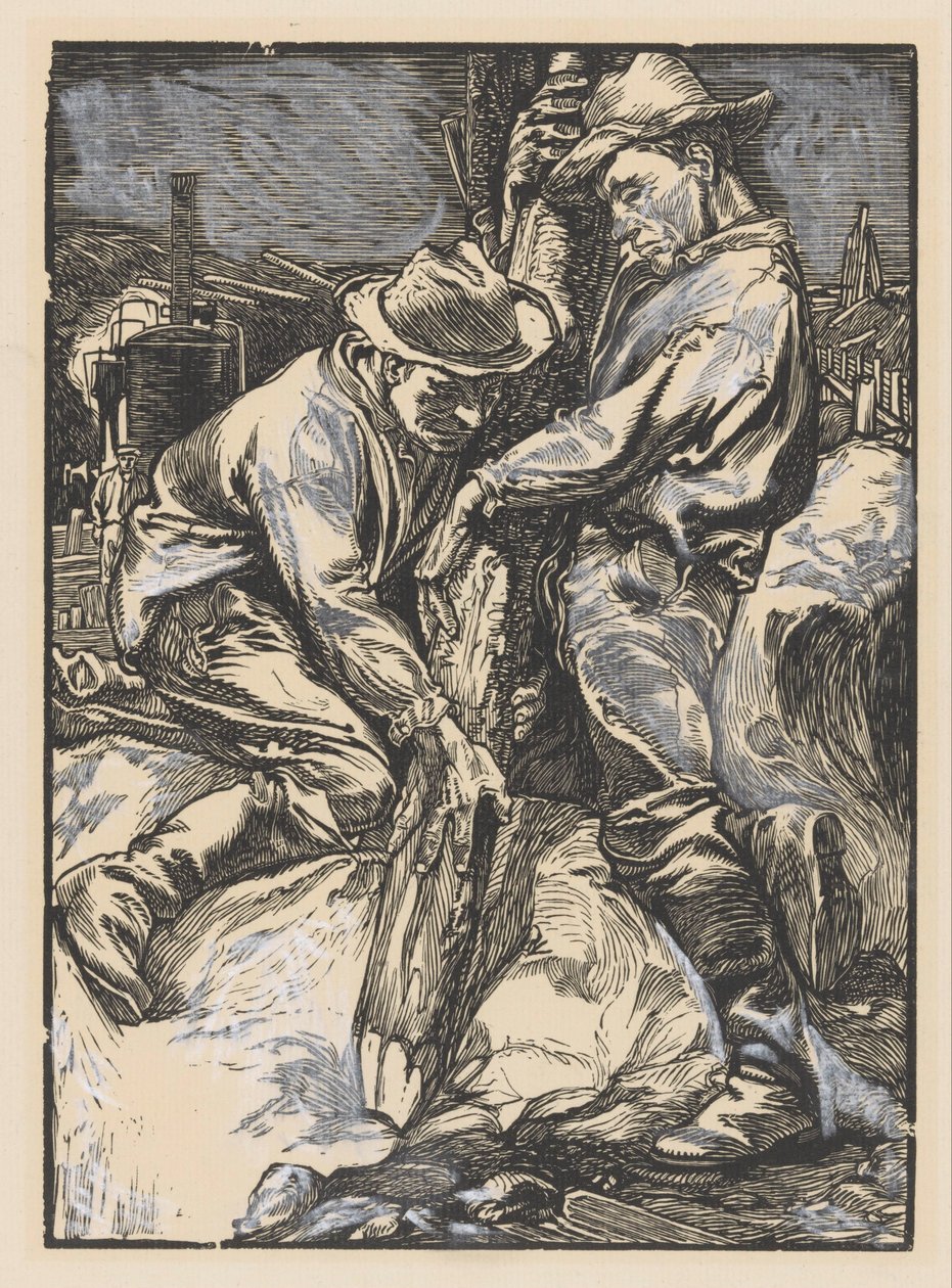 Rakennustyöntekijät paalutustöissä tekijältä Johannes Josephus Aarts