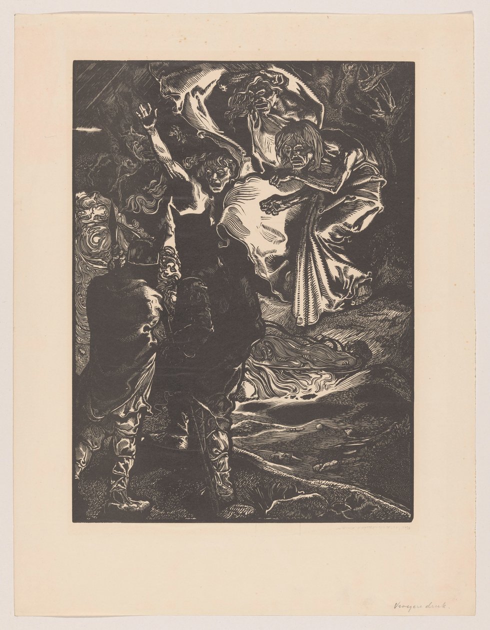 Macbeth ja Banquo tapaavat kolme noitaa tekijältä Johannes Josephus Aarts