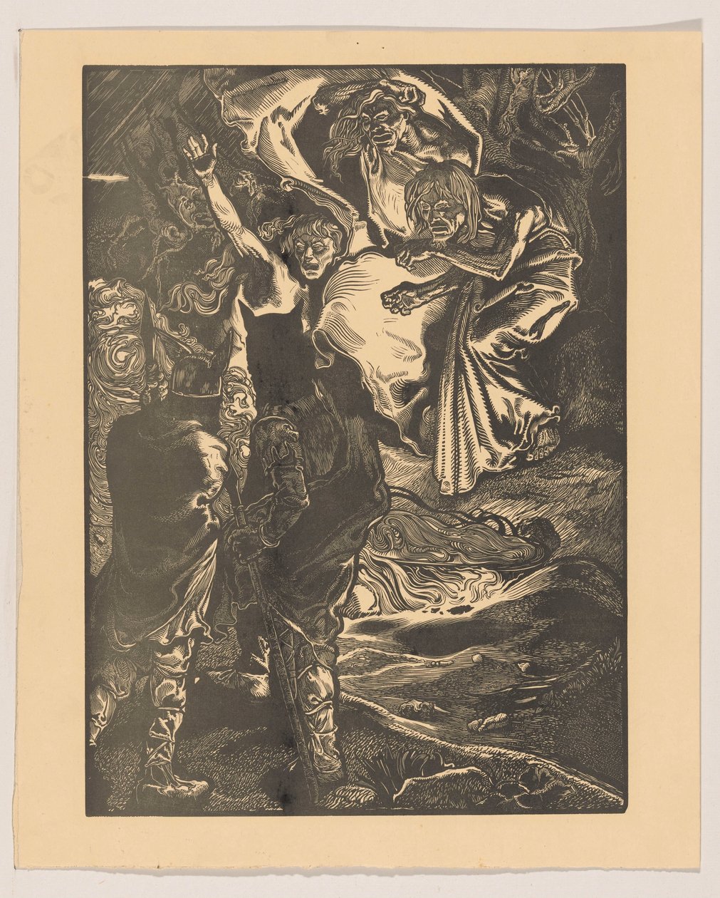 Macbeth ja Banquo tapaavat kolme noitaa tekijältä Johannes Josephus Aarts