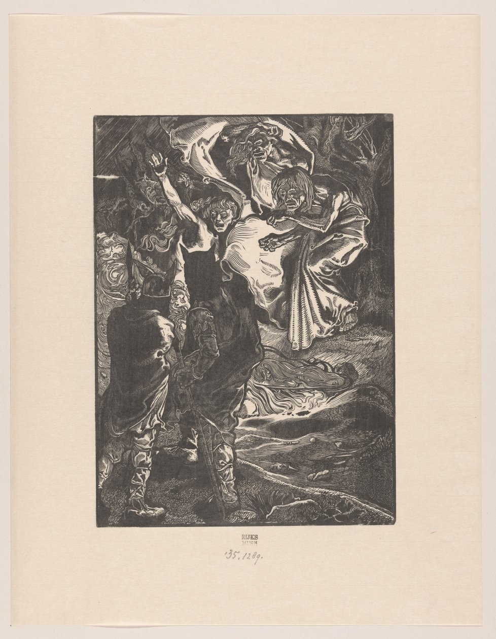 Macbeth ja Banquo tapaavat kolme noitaa tekijältä Johannes Josephus Aarts