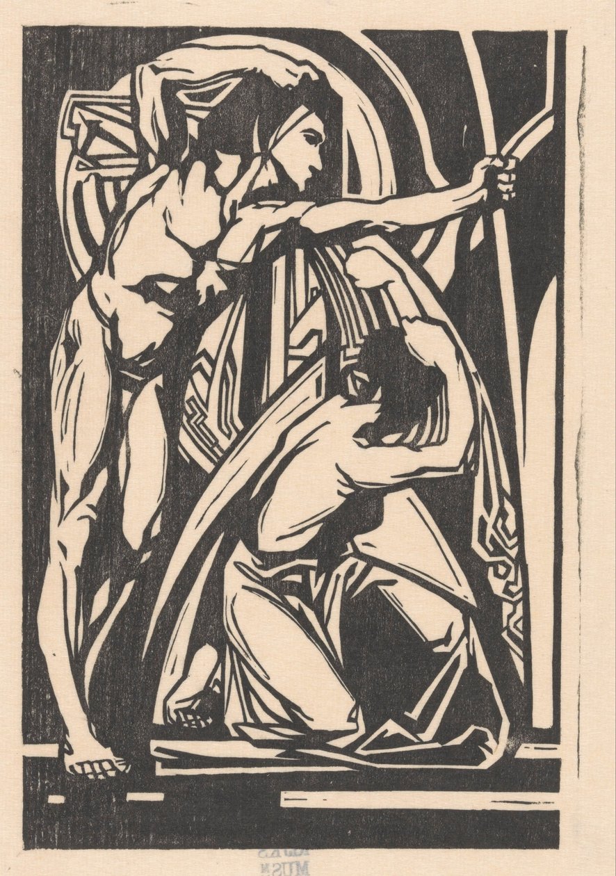 Seisova mies ja polvistuva nainen tekijältä Johannes Josephus Aarts