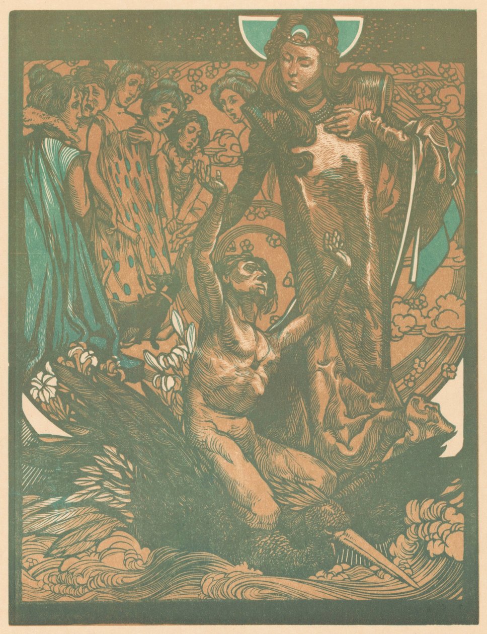 Naishahmoja mies linnun selässä tekijältä Johannes Josephus Aarts