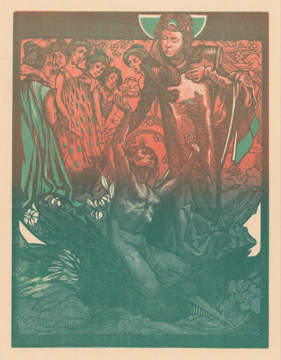 Naishahmoja mies linnun selässä tekijältä Johannes Josephus Aarts