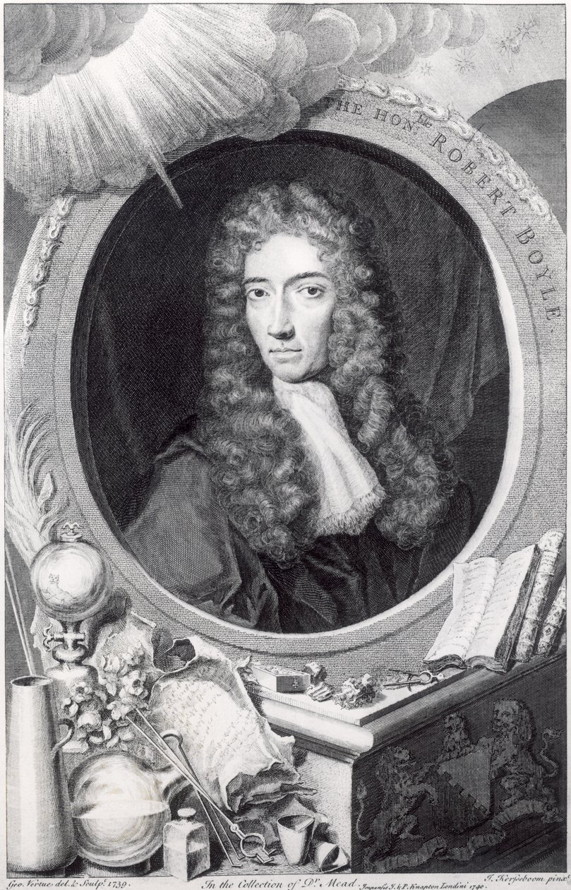 George Vertuen (1684-1756) kaivertama kunnianarvoisan Robert Boylen (1627-1756) muotokuva 1749 tekijältä Johannes Kerseboom