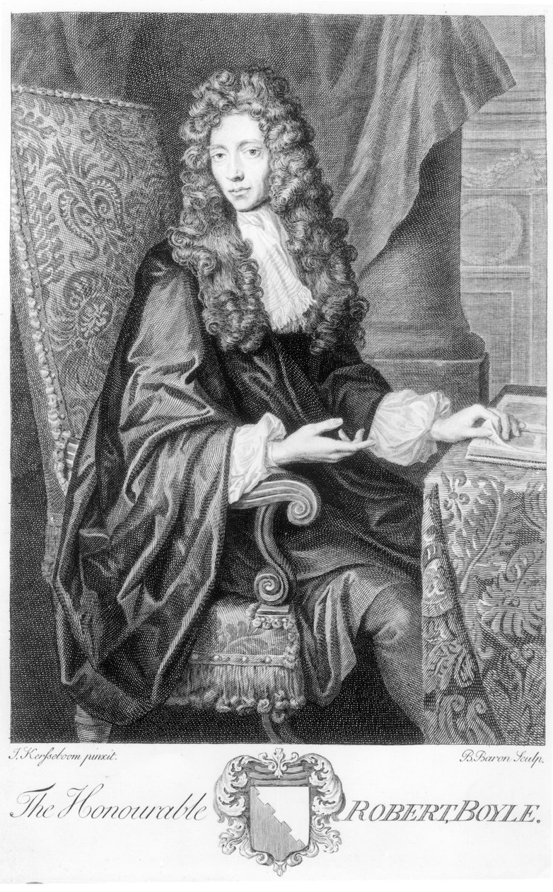 B. Baronin kaivertama kunniallinen Robert Boyle (1627-91). tekijältä Johannes Kerseboom