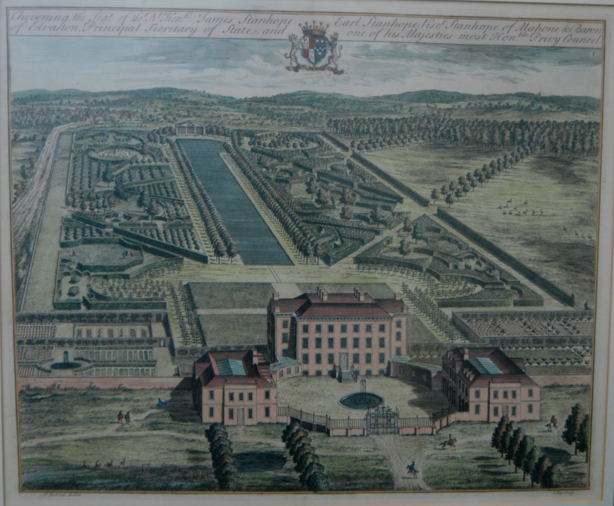 Johannes Kipin (k.1722) kaiverrus Cheveningistä Thomas Badesladen (k.1742) mukaan, julkaissut John Harris (teoksessa History of Kent) 1719. tekijältä Johannes Kip