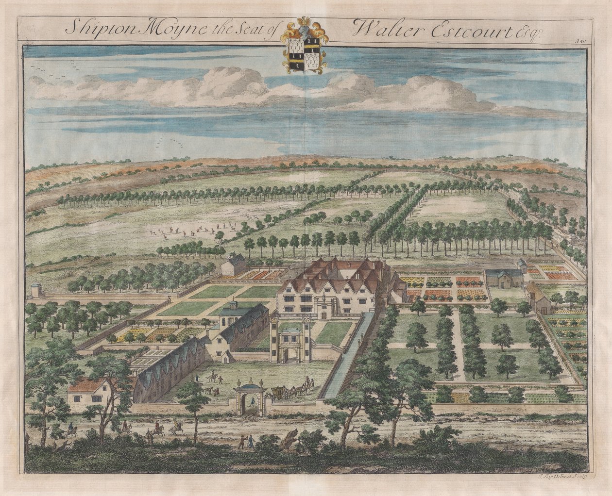 Shipton Moyne, The Seat of Walter Estcourt, Esq., [1712] julkaistiin uudelleen 1768. tekijältä Johannes Kip