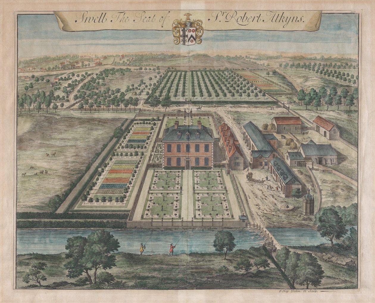Swell, The Seat of Sir Robert Atkyns, [1712] julkaistiin uudelleen 1768. tekijältä Johannes Kip