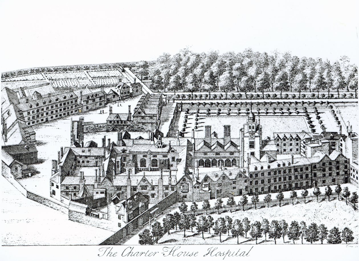 Charterhousen sairaala, n. 1720 tekijältä Johannes Kip