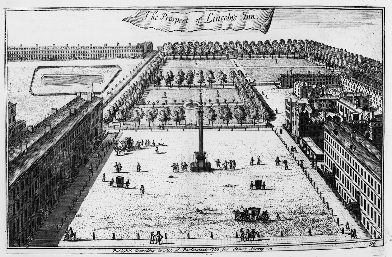 The Prospect of Lincolns Inn, 1720 tekijältä Johannes Kip