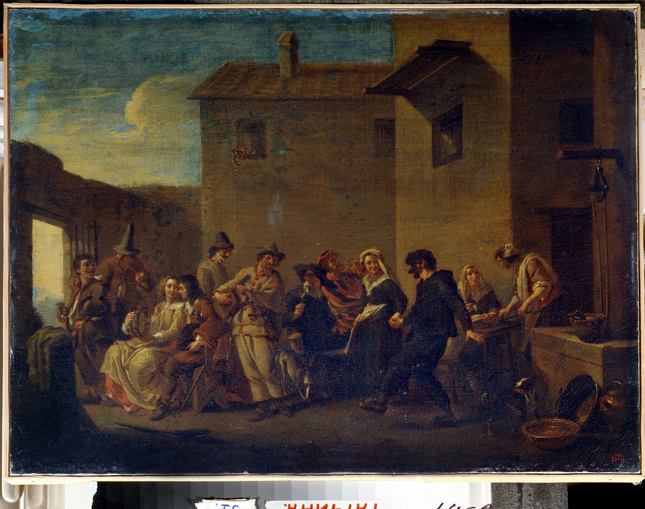 Venetsian karnevaali (Karnevaali Venetsiassa). Johannes Lingelbachin maalaus tekijältä Johannes Lingelbach