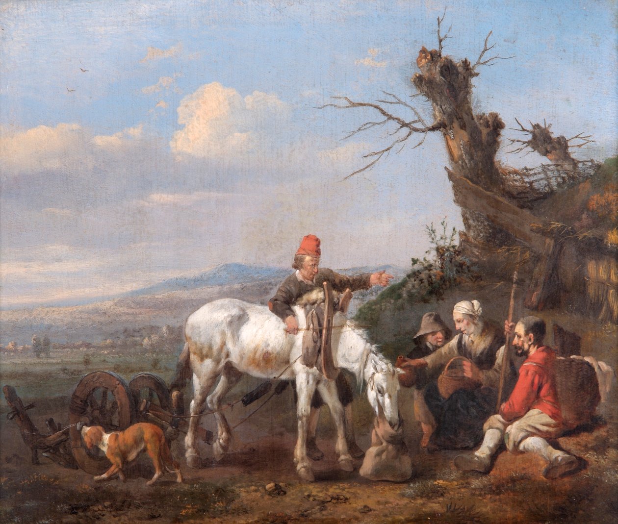 "Maisema lepäävien matkustajien kanssa", 1600-luku tekijältä Johannes Lingelbach