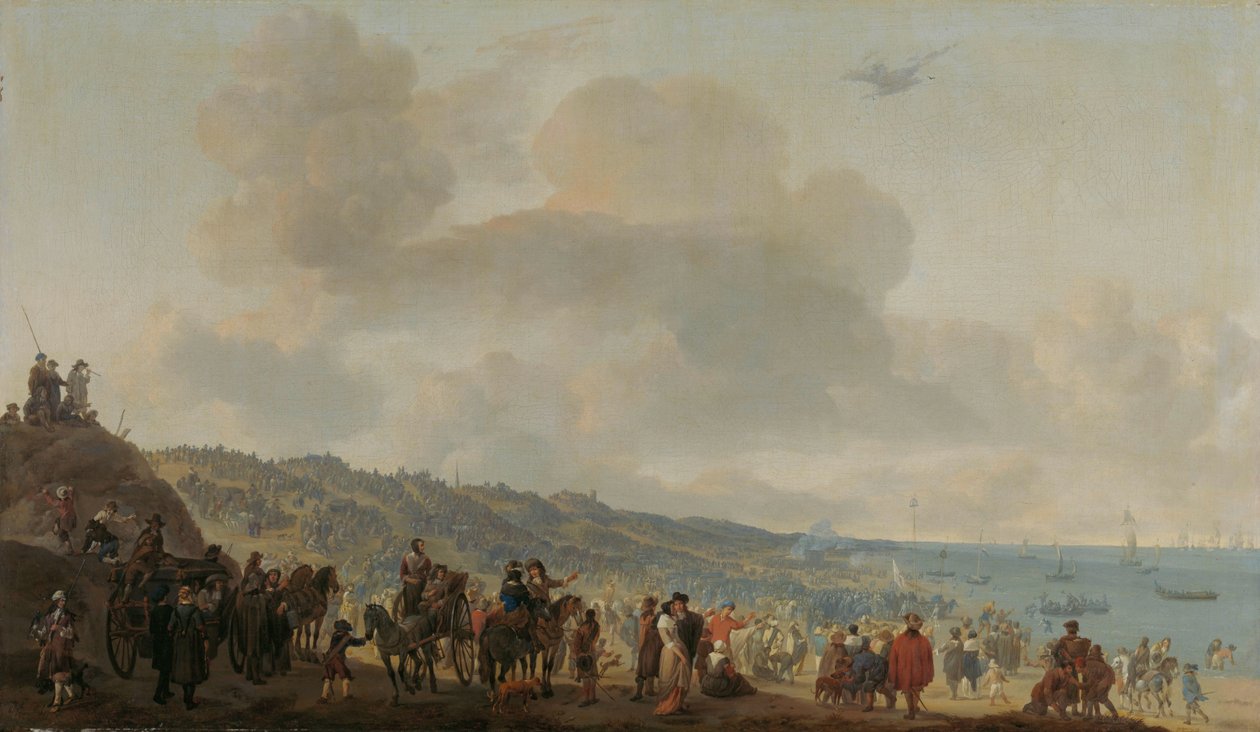 Englannin Kaarle II:n lähtö Scheveningenistä 2. kesäkuuta 1660 tekijältä Johannes Lingelbach