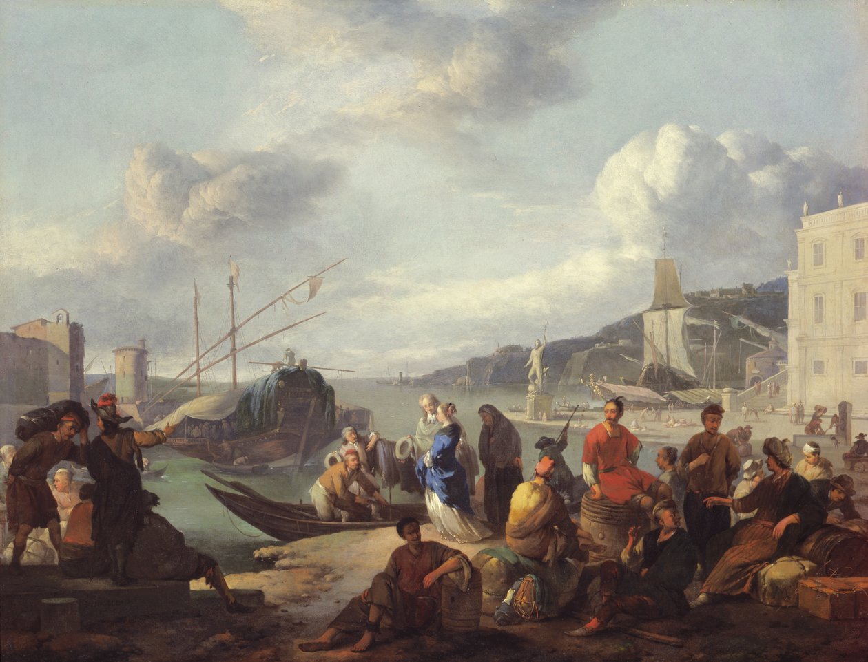 Näkymä satamaan, 1666 tekijältä Johannes Lingelbach