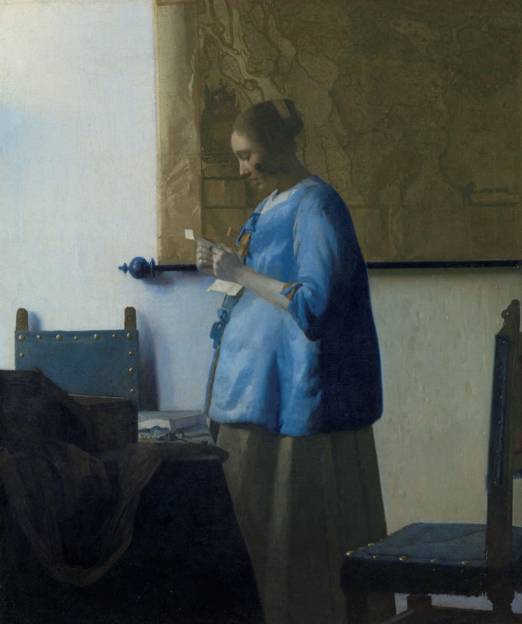 Nainen sinisessä lukemassa kirjettä Nainen lukee kirjettä tekijältä Johannes Vermeer