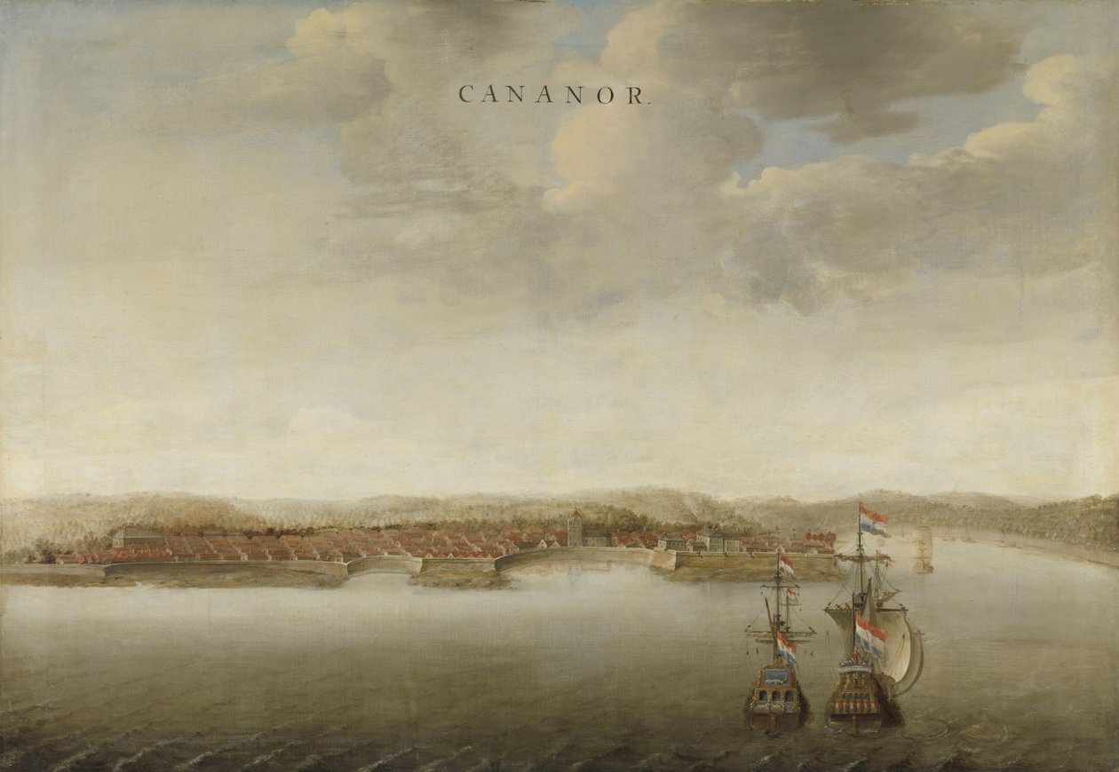 Näkymä Cannanoresta Malabarin rannikolla Intiassa Näkymä Cananorista Malabarin rannikolla Intiassa Cananor (otsikko esineessä) tekijältä Johannes Vinckboons (attributed to)